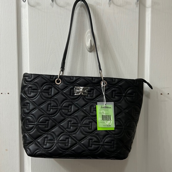 NWT Sam Edelman Black Viviana Monogram Quilt Tote BRAND NEW - Picture 3 of 14